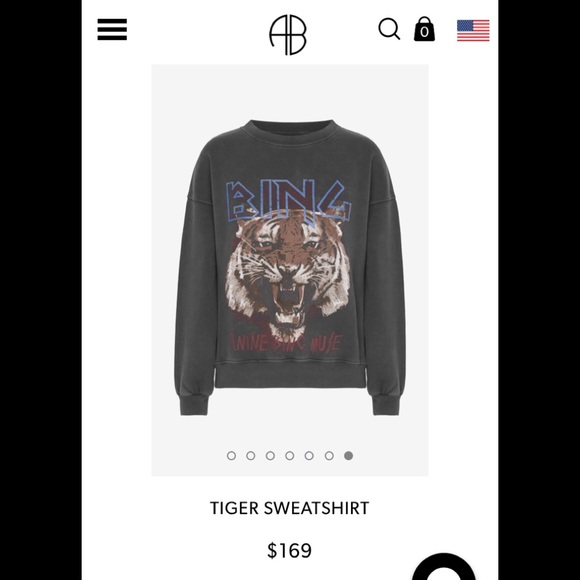 Anine Bing Tiger Sweatshirt - Black XS - Picture 2 of 8